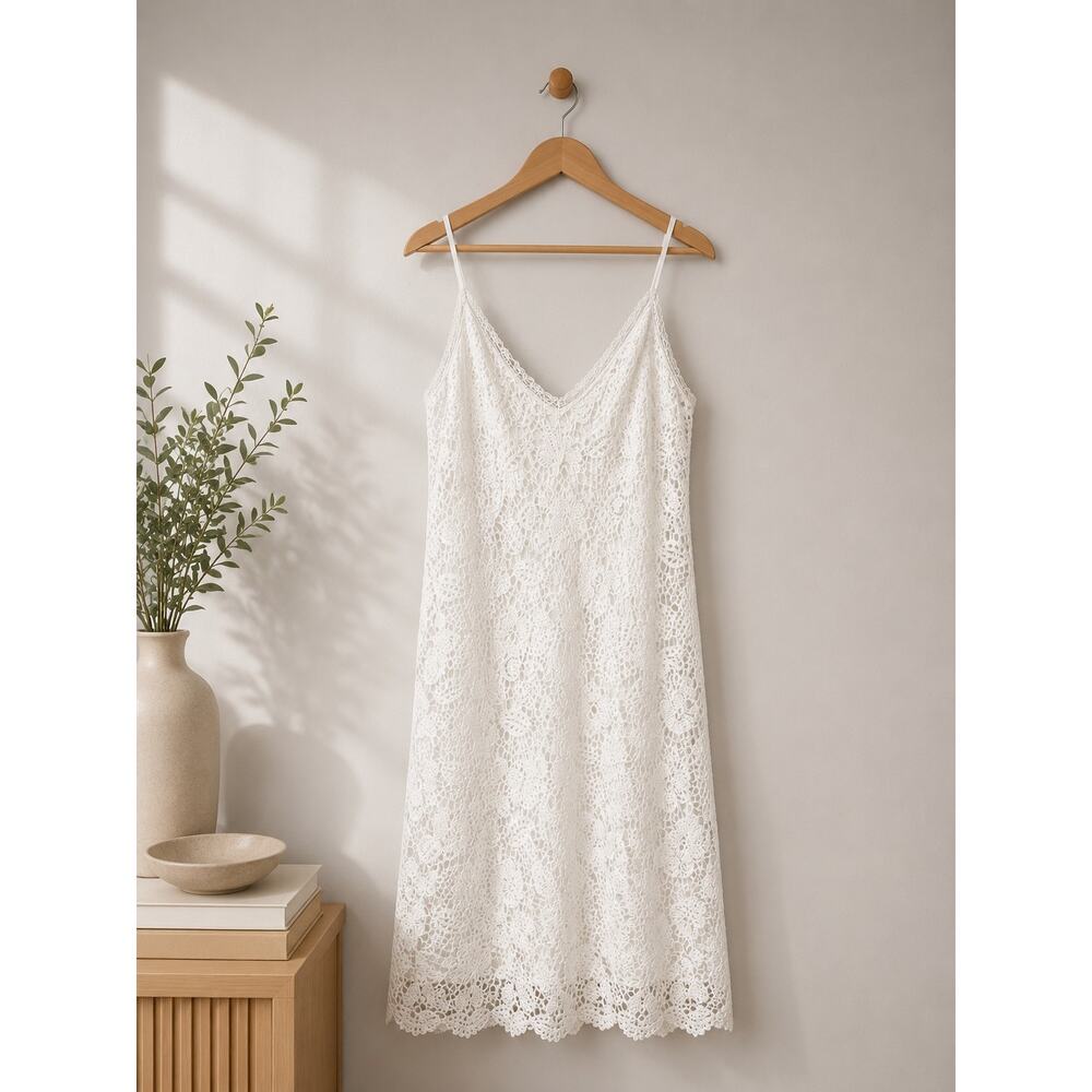 Rag & Bone Aleah Crochet V-neck Mini Dress in Ivory